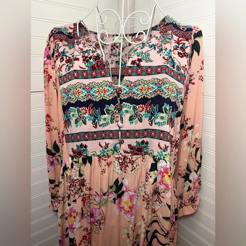 Umgee Floral Blush Mini Dress - Picture 3 of 10